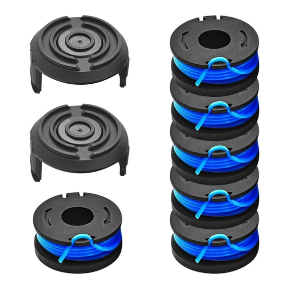String Trimmer Spool Compatible with Bauer 19115C-B 20V, 0.065 in 10ft Line, 6 Spools + 2 Caps
