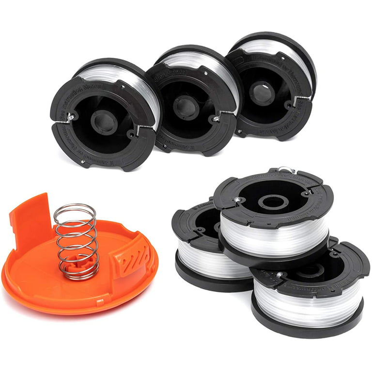 String Trimmer Spool Replacement for Black & Decker AF-100 String Trimmer, . 065 in. x 30 ft. Spool Line, 6 Spools & 1 Cap 
