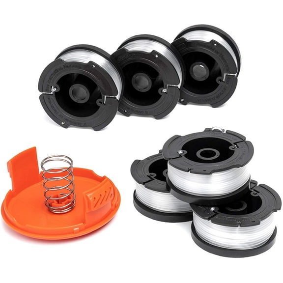 String Trimmer Spool Replacement for Black & Decker AF-100 String Trimmer, 0.065 in. x 30 ft. Spool Line, 6 Spools & 1 Cap