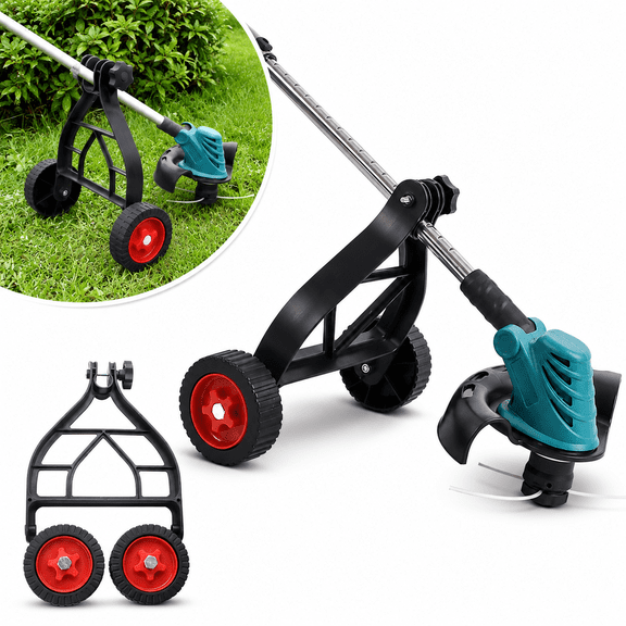 String Trimmer Support Wheels Attachment Wheels Auxiliary Walk Behind Wheels Mower Parts & Accessories Black String Trimmer Support Wheels