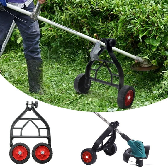 String Trimmer Support Wheels Attachment Wheels Auxiliary Walk Behind Wheels Mower Parts & Accessories Black String Trimmer Support Wheels