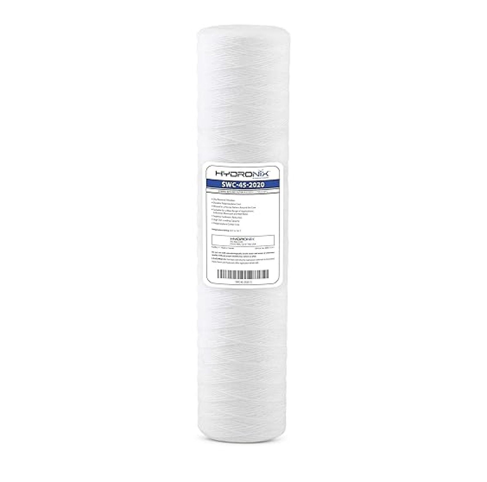 String Wound Water Filter Cartridge 20 x 4.5 Inch, 20 Micron - Whole House Sediment Filter Replacement for Rust, Dirt & Sand; Polypropylene Filter