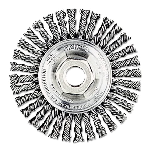 Stringer Bead Knot Wire Wheel 4 Inch - Roughneck Jr. Welding Brush for Root & Hot Passes, 5/8-11, 20000 RPM, 3/16" Width