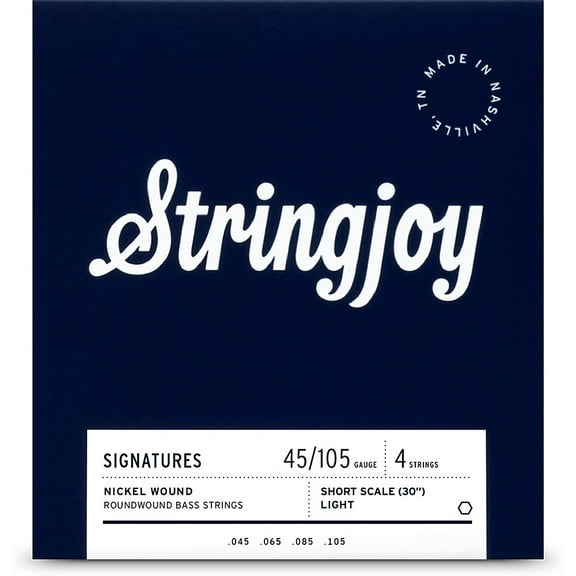 Stringjoy Signatures 4 String Short Scale Nickel Wound Bass Guitar Strings 45 - 105