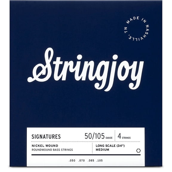 Stringjoy Signatures 4 String Long Scale Nickel Wound Bass Guitar Strings 50 - 105