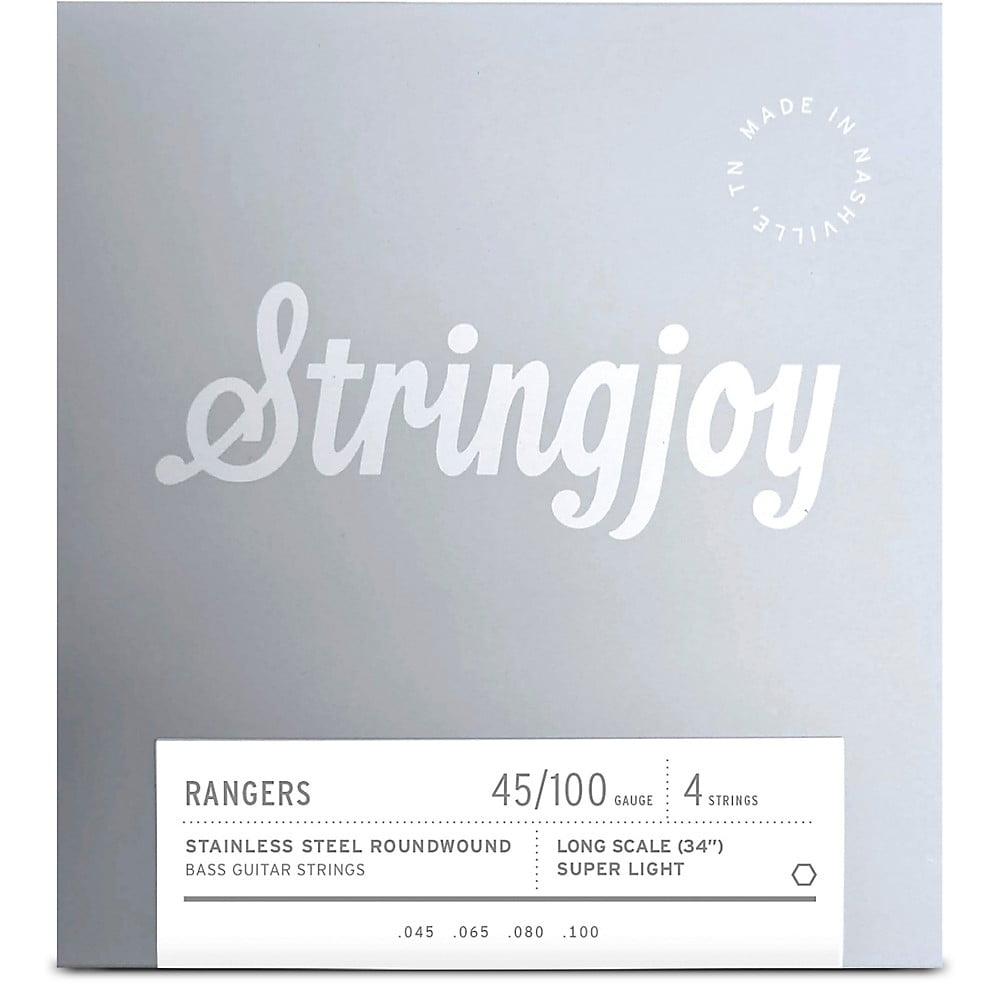 Stringjoy Rangers 4 String Long Scale Stainless Steel Bass Guitar Strings 45 - 100