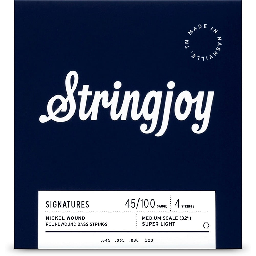 Stringjoy Signatures 4 String Medium Scale Nickel Wound Bass Guitar Strings 45 - 100