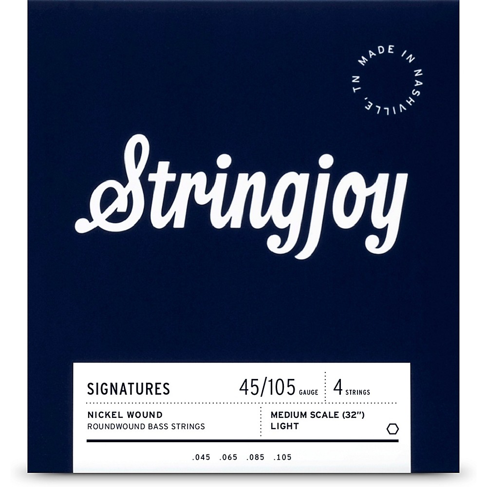 Stringjoy Signatures 4 String Medium Scale Nickel Wound Bass Guitar Strings 45 - 105