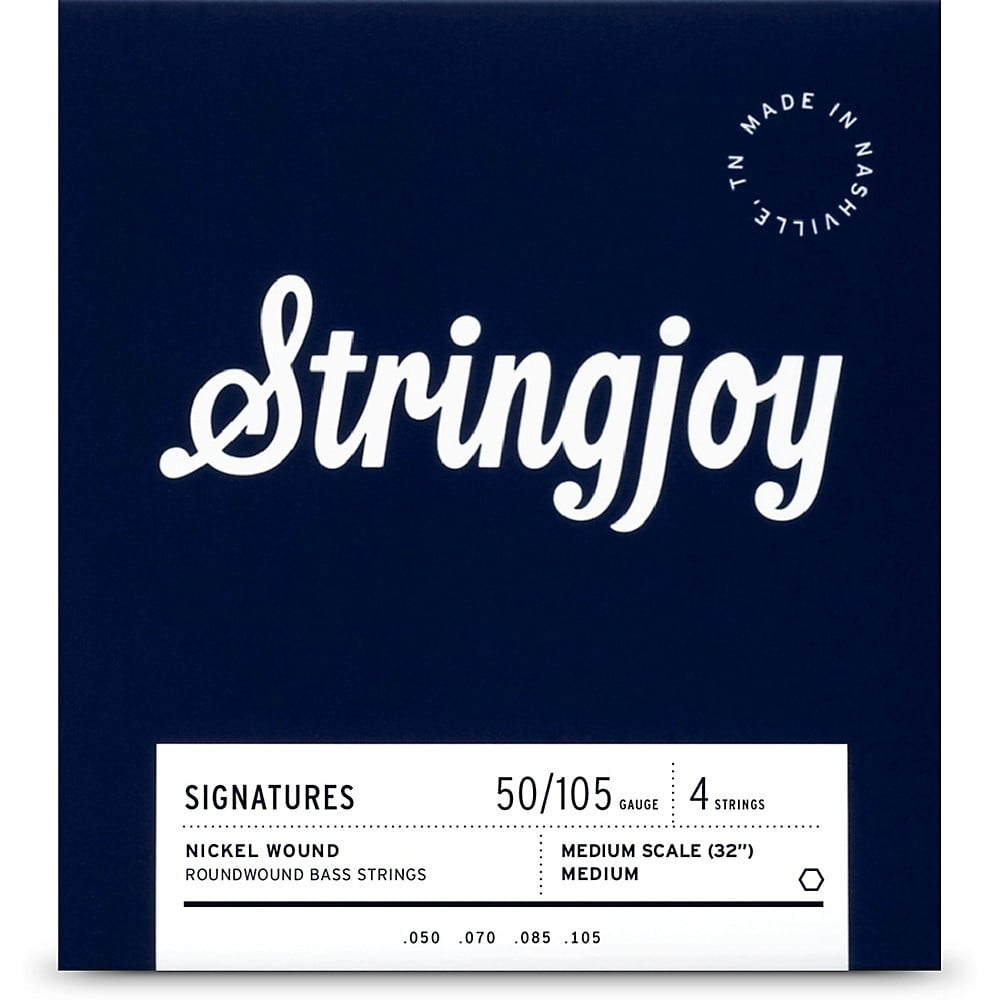 Stringjoy Signatures 4 String Medium Scale Nickel Wound Bass Guitar Strings 50 - 105