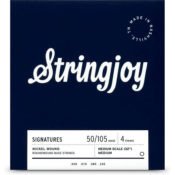 Stringjoy Signatures 4 String Medium Scale Nickel Wound Bass Guitar Strings 50 - 105