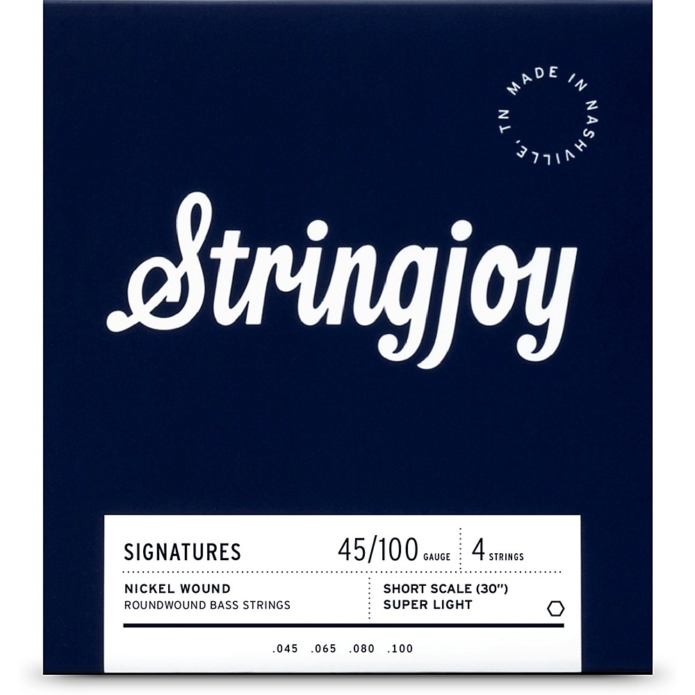 Stringjoy Signatures 4 String Short Scale Nickel Wound Bass Guitar Strings 45 - 100