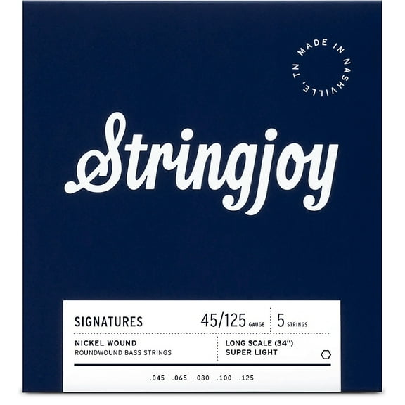Stringjoy Signatures 5 String Long Scale Nickel Wound Bass Guitar Strings 45 - 125