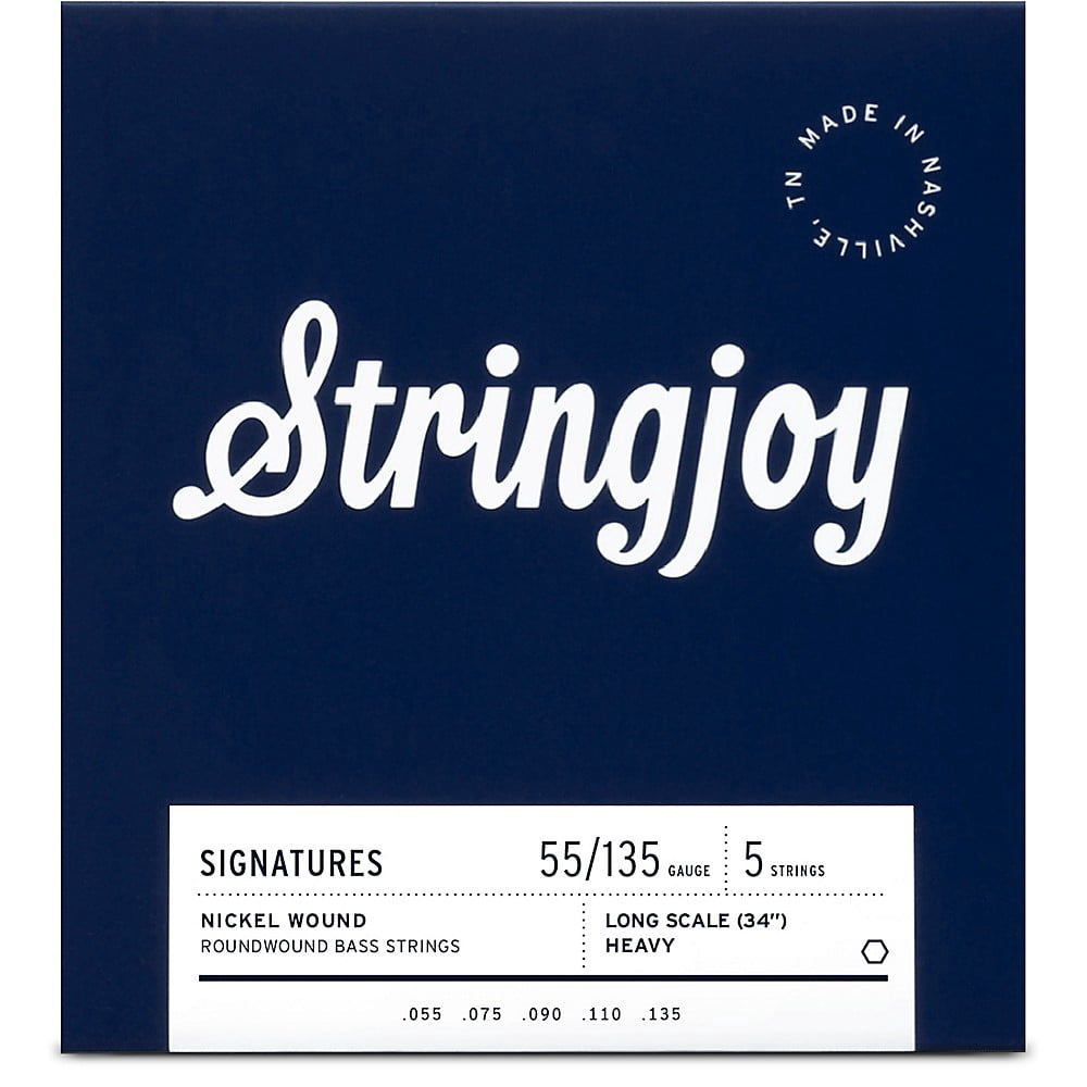 Stringjoy Signatures 5 String Long Scale Nickel Wound Bass Guitar Strings 55 - 135