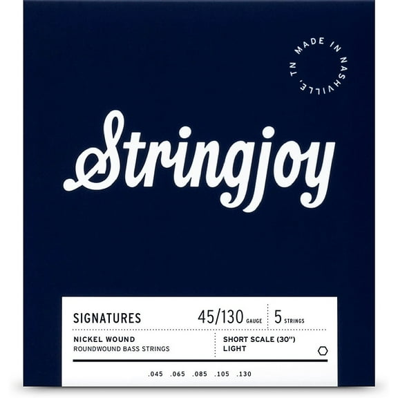 Stringjoy Signatures 5 String Short Scale Nickel Wound Bass Guitar Strings 45 - 130