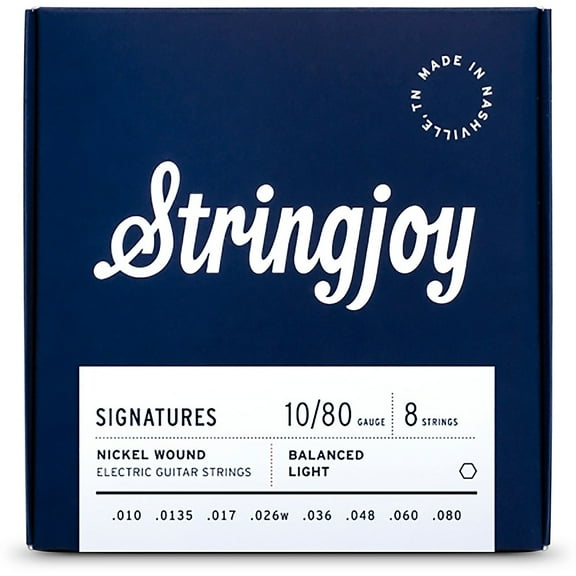 Stringjoy Signatures 8 String Nickel Wound Electric Guitar Strings 10 - 80