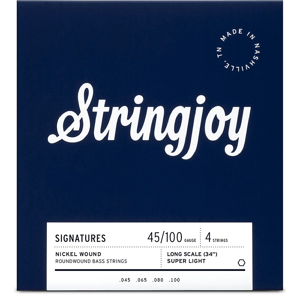 Stringjoy Signatures 4 String Long Scale Nickel Wound Bass Guitar Strings 45 - 100