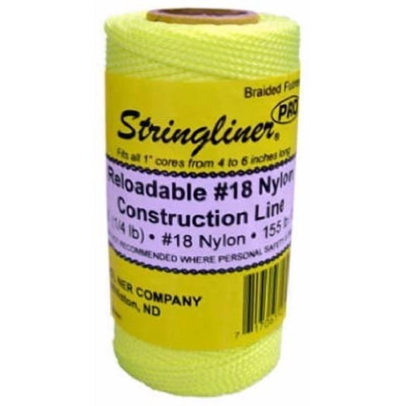 U.S. Tape Stringliner Pro Mason Line - Braided Nylon, Fluorescent Yellow - 250 Ft