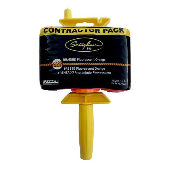 Stringliner 45159 PRO Reel Contractor Packs. Stringliner PRO Fl. Orange Braid CTR PCK - 750' Masons Twine w/Reel. (1 Pack)