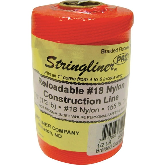 Stringliner By US Tape 35459 Twine 500 Foot Braid Fluorescent Orange