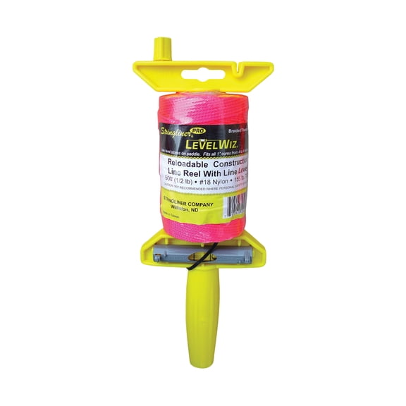Stringliner LevelWiz Braided Nylon Mason Line Reel - Durable, Fluorescent Pink - 500 Ft