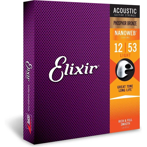 Strings, Acoustic Guitar Strings, Phosphor Bronze with NANOWEB Coating, Longest-