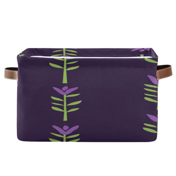 Strings Of Lavander Square Storage Bins with Handles Collapsible Containing Box 1 Pack