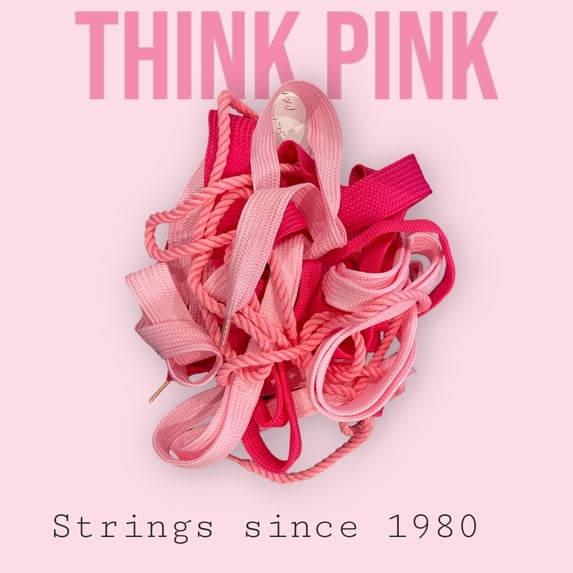 Strings Shoe Laces Pink with plasic or Metal Tips 3/4 or 1" or 1" and 1/2 Wide. (Shoelace Material:1&1/2"Wide Pink 45" Long;)