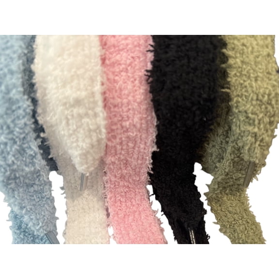 Strings Shoelaces Fuzzy Soft 3/4 Wide & Thick Optional Metal Tips (MPN:45" Moss Green Bronze Metal;)