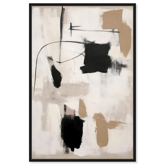 Strings in Abstraction Canvas Muted Abstract Wall Art by Art Remedy, Black Frame, 24" x 36"