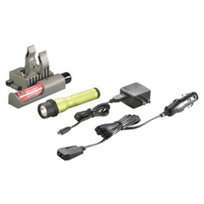 Strion LED Rechargeable Flashlight with Type A 100V & 120V Piggyback Charger, Lime Green