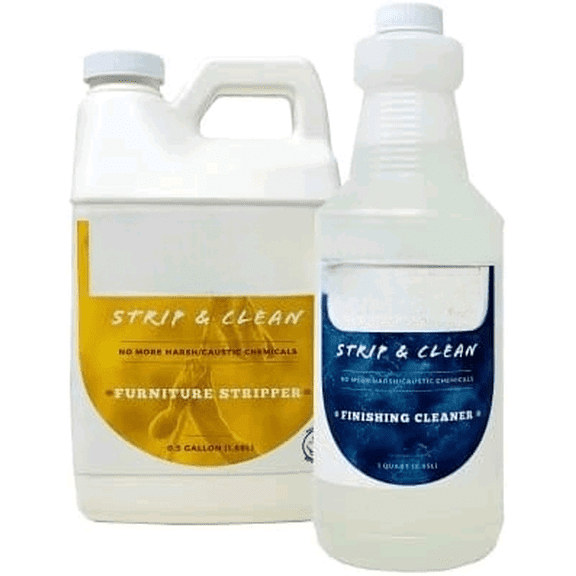 Strip & Clean Furniture Stripping Kit | Removes Multiple Paint Layers | Varnish & Epoxy Remover | Wood Paint Stripper | Melts Coatings | Soy-Based Formula | Includes Residue Removal Spray