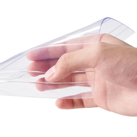 Strip Curtain, 164' Length, 8" Width, 0.08" Thickness, Clear Ribbed Plastic Door Strips, PVC Curtain Strip Door Bulk Roll for Warehouses, Factories, Supermarkets, Shopping Malls, Halls, Garages