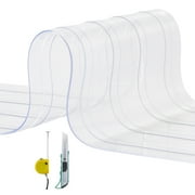 Strip Curtain Ribbed PVC Door Curtain 150x8" Roll Cooler Freezer Plastic