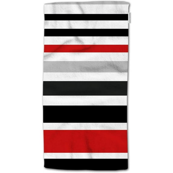 Strip Hand Towels Multicolo Striped Black Red Soft Hand Towel for Bathroom Kitchen Yoga Gym Decorative Towels 15"X30"
