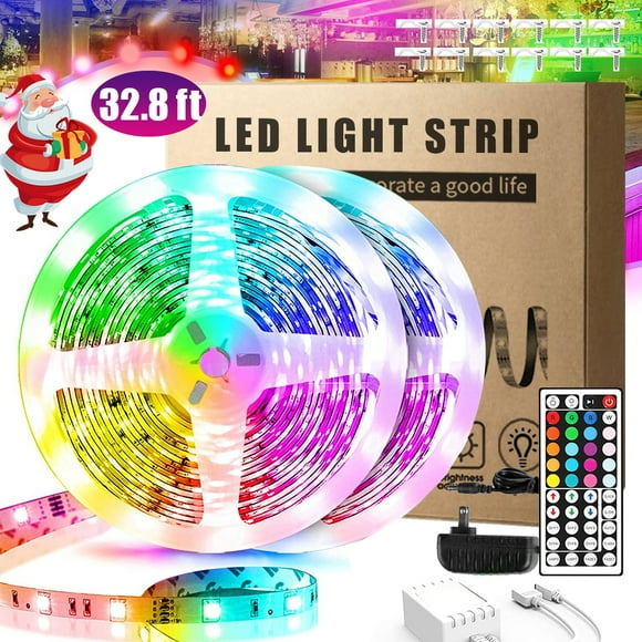 Strip Light - 32.8ft 5050 RGB 300LEDs Color Changing Flexible Self-Adhesive Light Strip for Party,Kitchen,Holiday