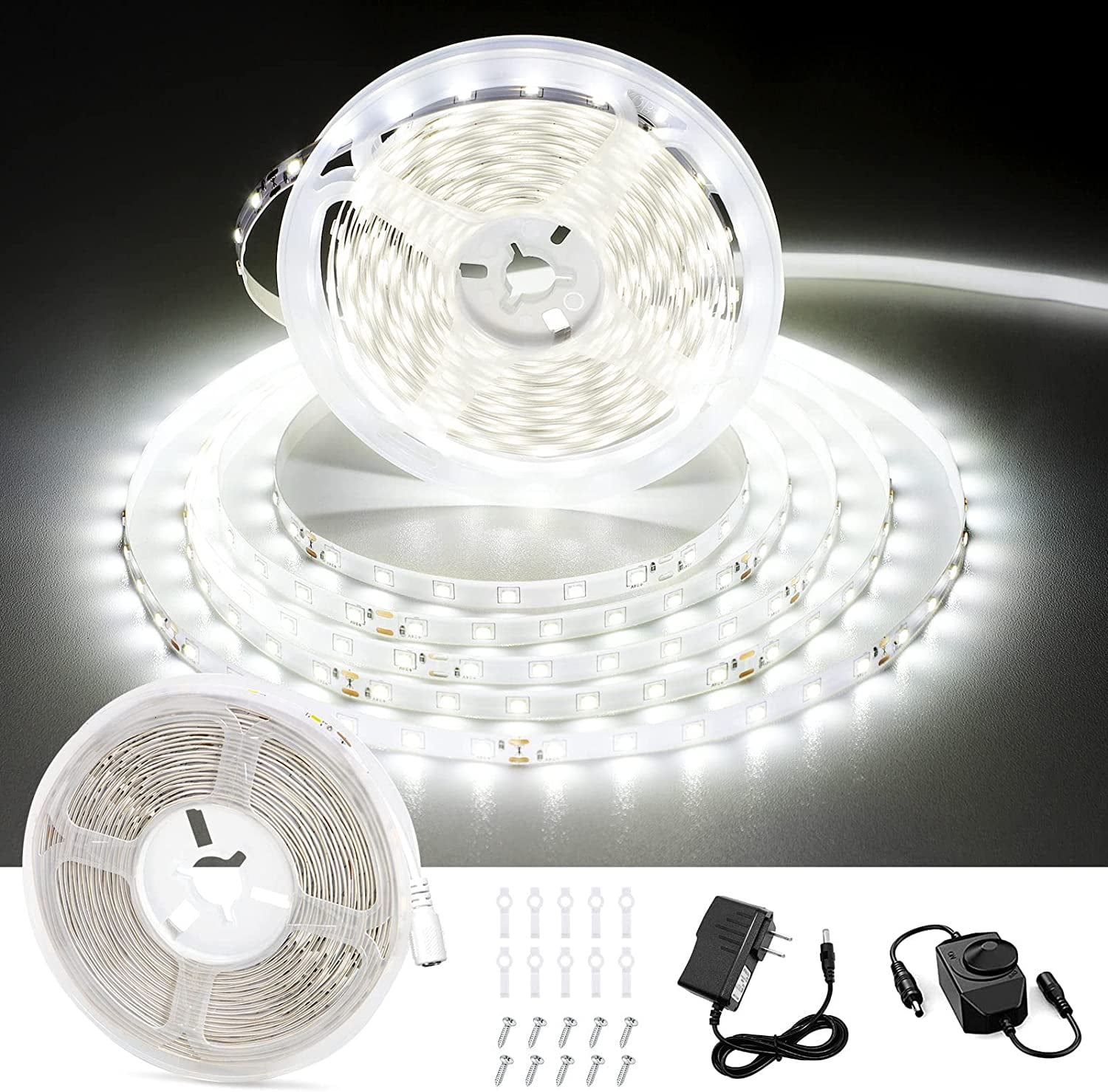  GUOTONG 6m LED Strip Lights, 3000K-6000K Tunable White, 20ft  Dimmable Bright LED Tape Lights 360 LEDs Flexible Vanity Mirror Light for  Home, Kitchen, Under Cabinet, Bedroom : Home & Kitchen