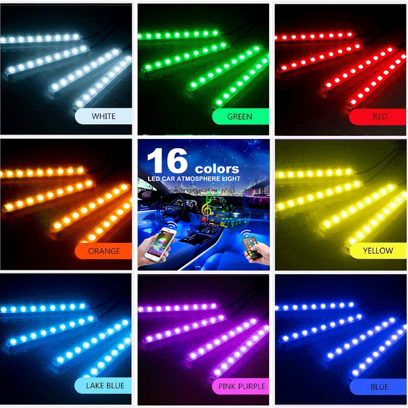 Strip Light,Led Under Kit Car Led Car Usb 12v With Sound Function Led 4pcs 36 Under Kit With 12v Car 36 Led Usb Interior Led Car Usb Interior Sound Function Remote USB
