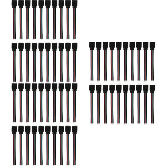 Strip Lights 120 Pcs LED Adapter Connector Wire Cable RGB Plug Abs