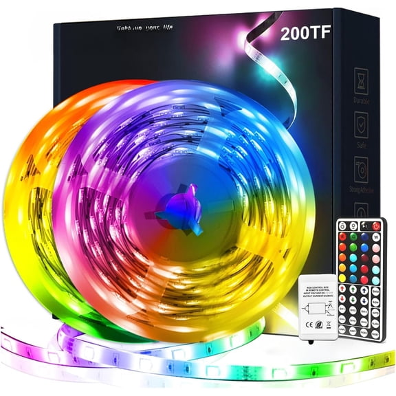 Strip Lights 200ft,   Light Strip with 44  Remote Controller, Color Changing  Lights for  100 ft of 2 Rolls