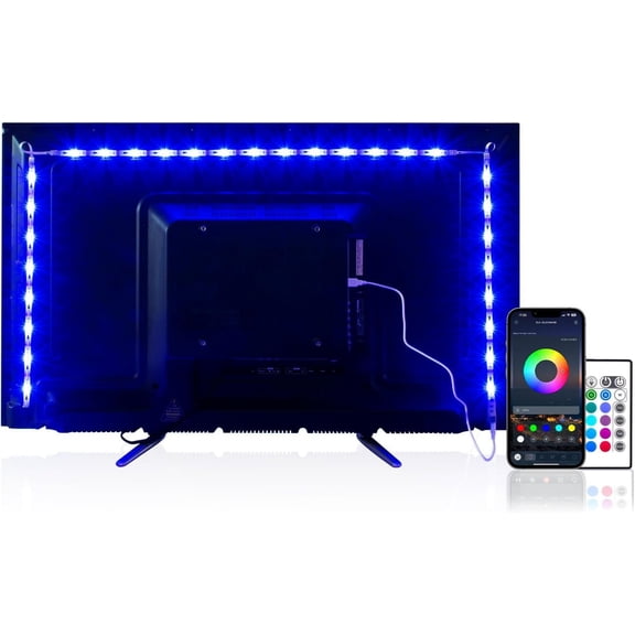 Strip Lights 8.2ft for 40-60in TV, TV Backlight Kit with Remote - 16 Color 5050 LEDs Bias Lighting for HDTV