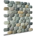 thumbnail image 1 of Strip Mix Walltile Pebble Mosaic, Tumbled Stone Backsplash Tiles for Kitchen Walls, Shower and Bathroom Walls, and Outdoor Areas (10.5" X 12"), 1 of 15
