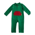 thumbnail image 1 of Strip-Proof Toddler Romper with a Back Zipper in Green/Red, 1 of 7