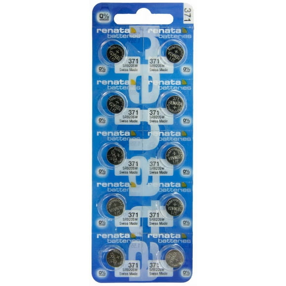 Strip of 10 Genuine Fresh Renata 371 SR920SW Swiss Made Silver 1.55v Batteries