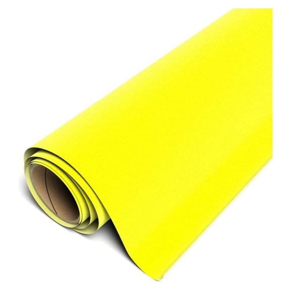 StripFlock Pro HTV 12"x5yd Roll (Fluorescent Yellow) - Textured Heat Transfer Vinyl - For use with , and Cutters - CPSIA Certified