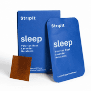 StripIt Sleep | Dissolving Melatonin Sleep Strip | Valerian Root, Lavender & Chamomile | Swallow-Free | Lemon Peppermint Flavor | 30 Strips | Vegan | Sugar-Free