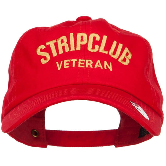 Stripclub Veteran Embroidered Unstructured Cap - Red OSFM