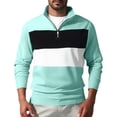 thumbnail image 1 of Stripded Sweatshirt For Mens Ultra Soft Textured Long Sleeve Pullover Sweater Blouses Quarter Zip Lapel Sweatshirt Comfy Fall Fashion Outfits Winter Clothes, 1 of 7