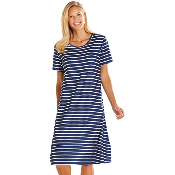 Stripe A-Line Knit Dress by Easy Essentials