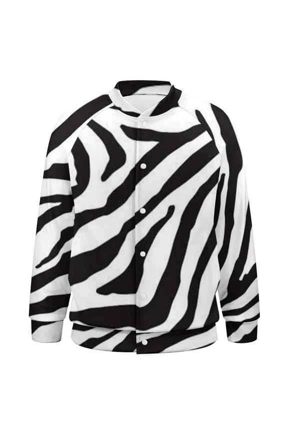 Stripe Animals Jungle Tiger Pattern White Baseball Jersey Fashion Ribbed Sleeve Man Women's Jacket Motion Tops XXS-6XL