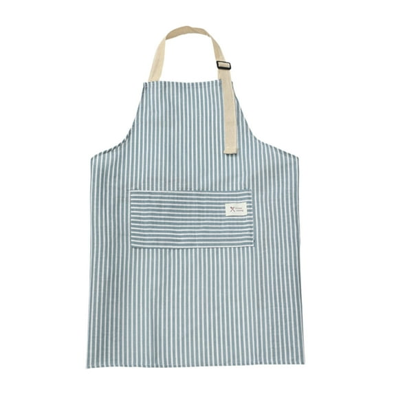 Stripe Apron,Cooking Apron for Women with Pocket Adjustable Chef Aprons for Kitchen, Cooking, Baking, BBQ, Grill Blue